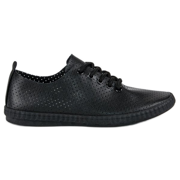 Sneakers nere con traforo nero