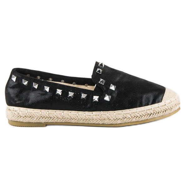 Forever Folie Espadrillas nere con borchie nero