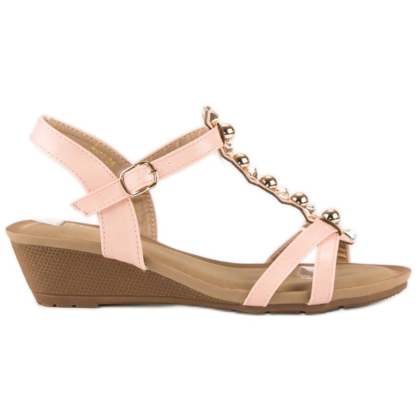 Sandali con zeppa rosa