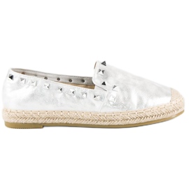 Forever Folie Espadrillas argento con borchie grigio