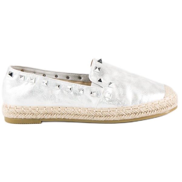 Forever Folie Espadrillas argento con borchie grigio