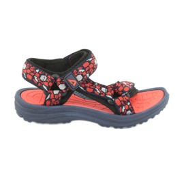 Sandali American Club 8122 inserto in schiuma blu navy arancia