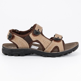 Hasby Sandali da uomo in pelle marrone