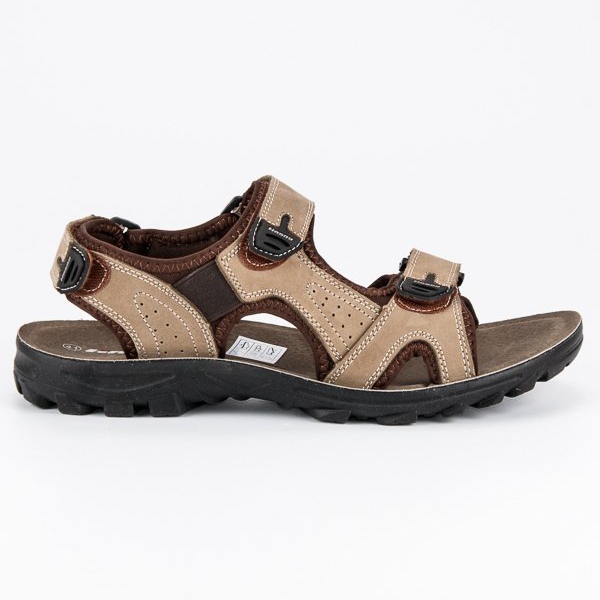 Hasby Sandali da uomo in pelle marrone
