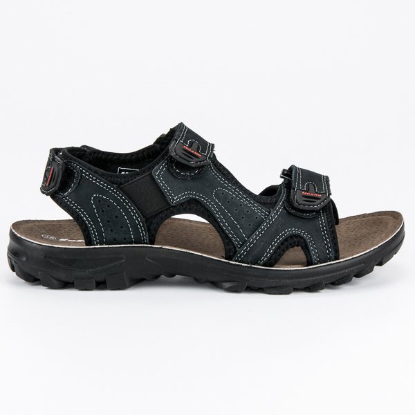 Hasby Sandali da ragazzo in pelle nero