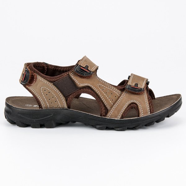 Hasby Sandali da ragazzo in pelle marrone