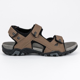 American Club Sandali marrone con velcro americano