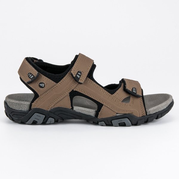 American Club Sandali marrone con velcro americano