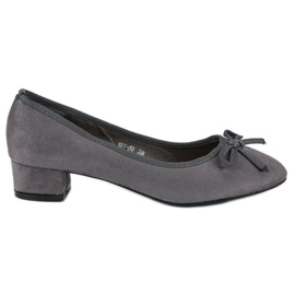 Décolleté con tacco basso grigio