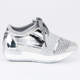 Sneakers Slip-on argento grigio
