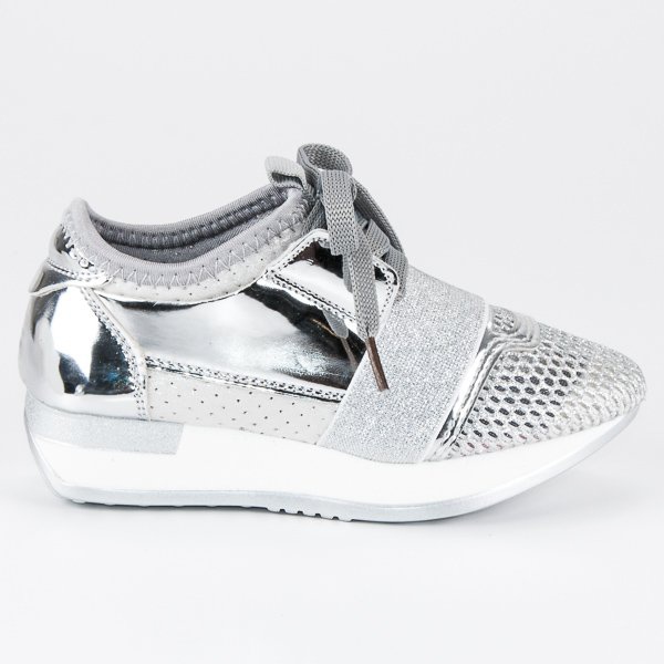 Sneakers Slip-on argento grigio