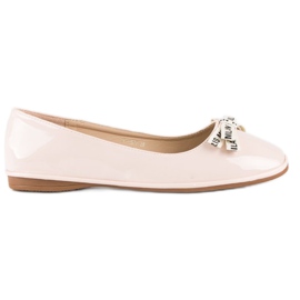 Ideal Shoes Ballerine laccate a polvere rosa