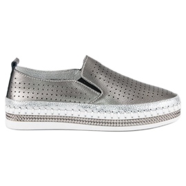 Sneaker Vinceza in pelle grigio