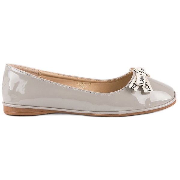 Ideal Shoes Ballerine laccate grigie grigio