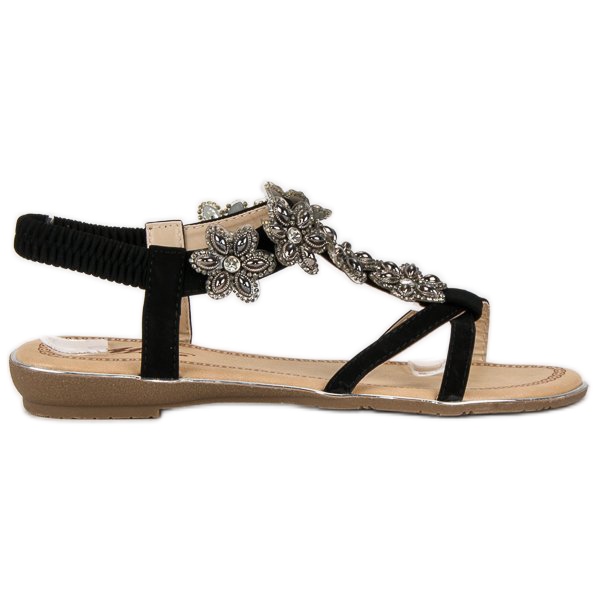 Sandali piatti eleganti nero