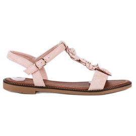 L. Lux. Shoes Sandali bassi in camoscio rosa