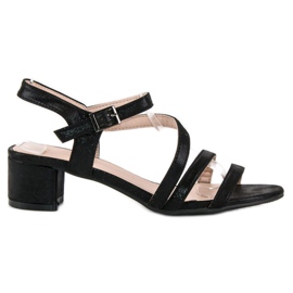 Ideal Shoes Sandali piatti nero