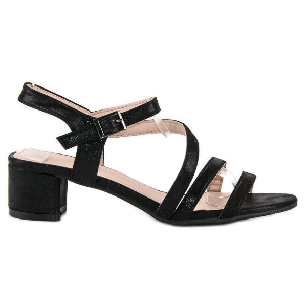 Ideal Shoes Sandali piatti nero