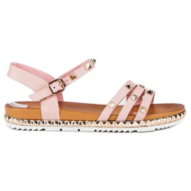 Anesia Paris Sandali piatti Rock rosa