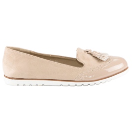 Super Me Mocassini Beige Con Frange
