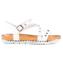 Anesia Paris Sandali Bianchi Con Borchie bianca