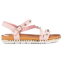 Anesia Paris Sandali Rosa Con Borchie
