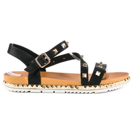 Anesia Paris Sandali Neri Con Borchie nero