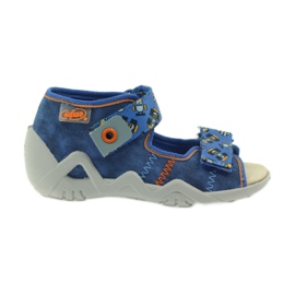 Sandali Befado 250p inserto in pelle blu arancia