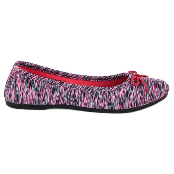 McKey Ballerina a coste in tessuto grigio rosa