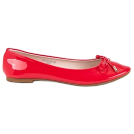 Ideal Shoes Ballerine laccate di rosso