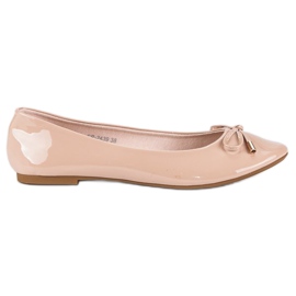 Ideal Shoes Ballerine laccate beige