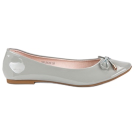 Ideal Shoes Ballerine laccate grigie grigio