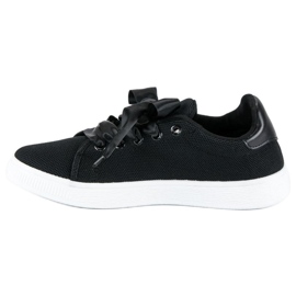 Sneaker stringate in tessuto nero
