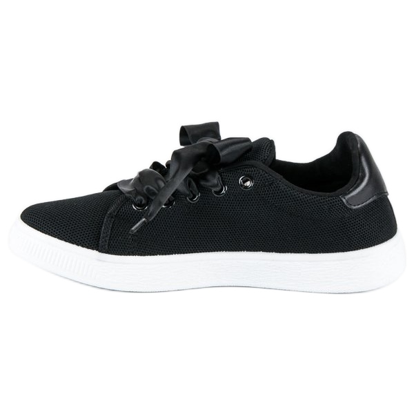 Sneaker stringate in tessuto nero