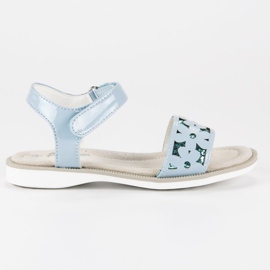 American Club Sandali blu con velcro americano