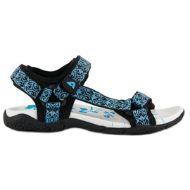 American Club Sandali americani in tessuto con velcro blu