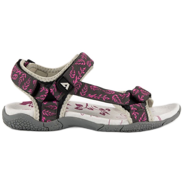 American Club Sandali americani in tessuto con velcro rosa