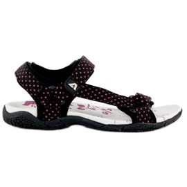 American Club Sandali americani in tessuto con velcro nero