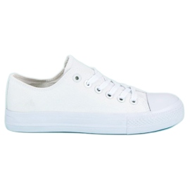 Sneakers bianche con rilegatura bianca