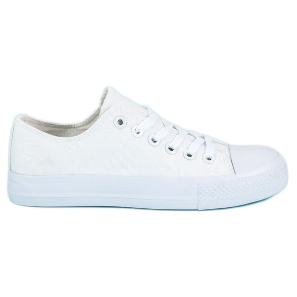 Sneakers bianche con rilegatura bianca