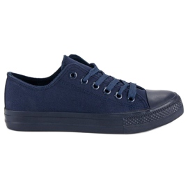 Sneakers blu navy con rilegatura