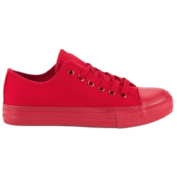Sneakers rosse con rilegatura rosso