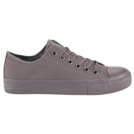 Sneakers Grigio Scuro Su Rilegatura