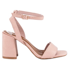 Sandali in camoscio rosa