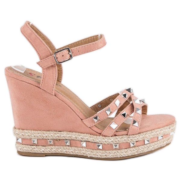 Seastar Sandali espadrillas in camoscio rosa