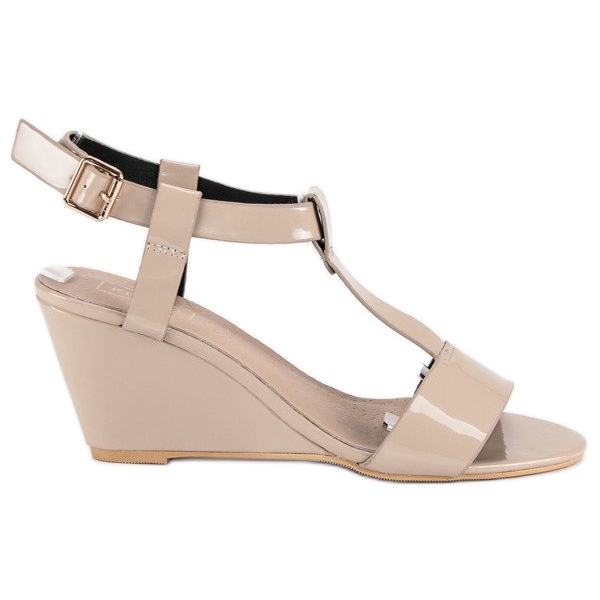 Filippo Sandali con zeppa laccati marrone