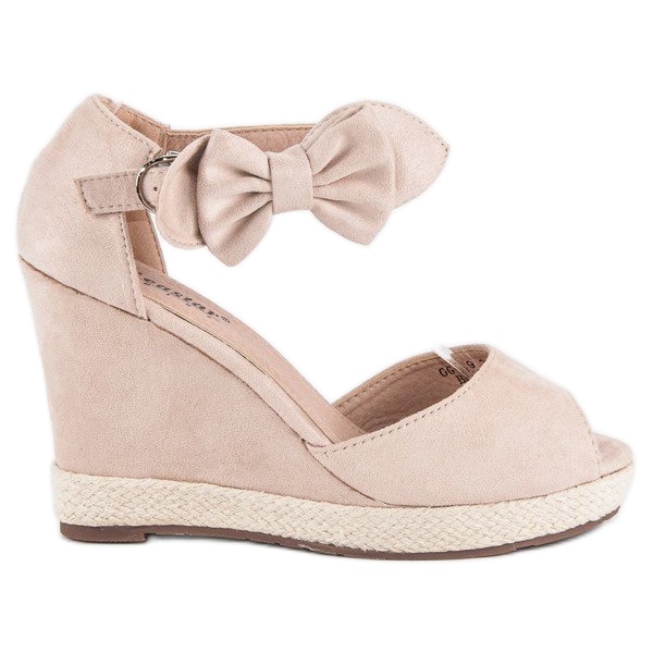 Seastar Espadrillas con zeppa e fiocco marrone