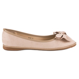 Sweet Shoes Ballerine in camoscio con fiocco rosa