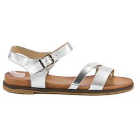 Licean Sandali argento con fibbia grigio