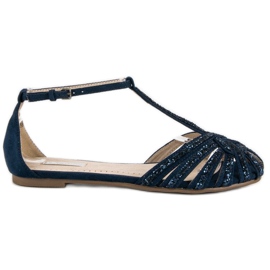 Corina Sandali blu navy con glitter